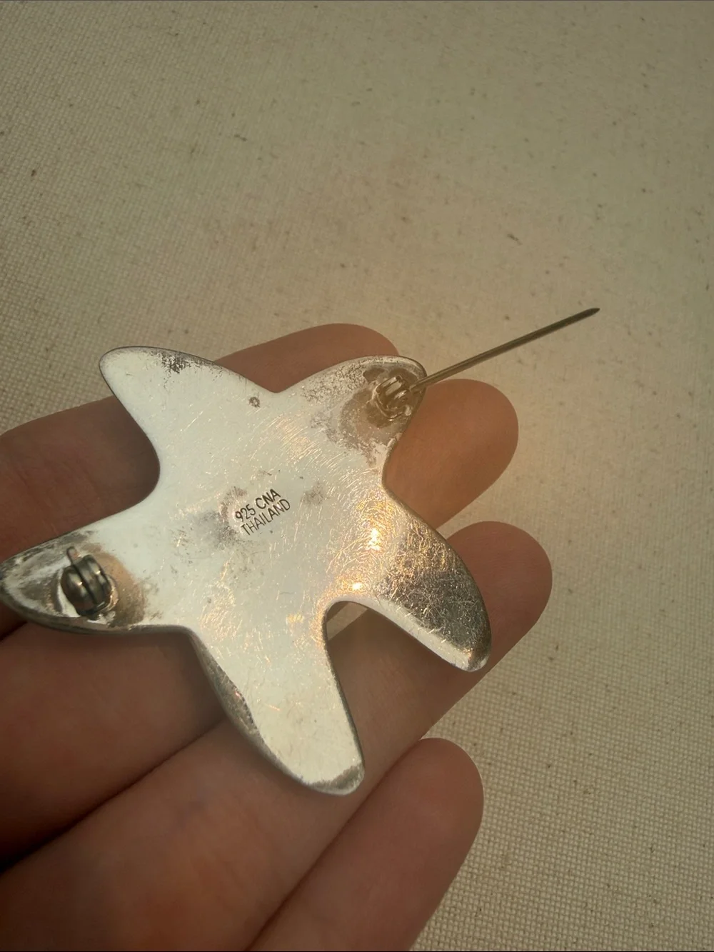 Sterling Silver 925 Thailand Starfish Brooch